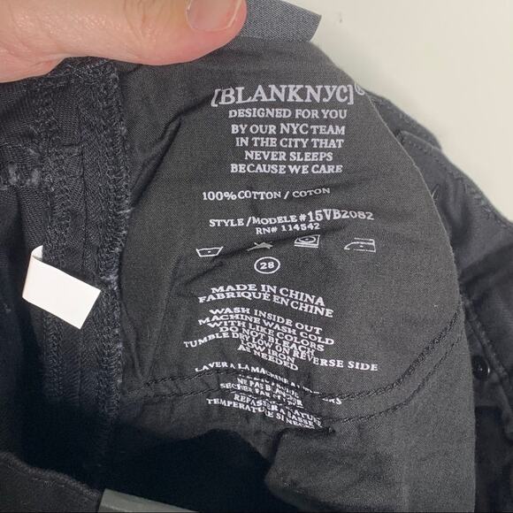 BLANKNYC High Waist Striped Tapered Cropped Jeans Black Size 28 - Picture 6 of 11